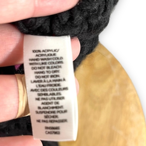 BP Chunky Knit Winter Cowl Scarf, Black/Rainbow, O/S - Picture 6 of 6